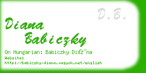 diana babiczky business card